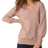 Roman Plain V-Neck Stretch Jumper - Light Pink