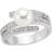 Jewelco London Silver CZ Pearl Crossover Full Dress Ring 9mm