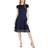 Donna Ricco Lace Trim A-Line Dress - Navy