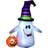 Homcom 1.2m Witch Ghost Halloween Inflatable Decoration Lights Fan