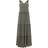 Roman Tiered Lace Trim Maxi Dress - Khaki