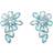 Swarovski Gema drop earrings, Mixed cuts, Flower, Blue, Rhodium plated