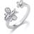 Jewelco London Silver cz queen bumble honey bee cluster ring