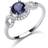 Jewelco London Silver blue cz shoulder-set infinity solitaire engagement ring