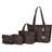 MKF Collection Marimar M Signature Tote Handbag 4-piece Set - Chocolate