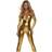 Fun Women's Mock Neck Jumpsuit Costume Solid Gold