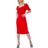 Sweetheart Neck Fitted Dress - Red