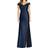 Alfred Sung Off-the-Shoulder Cuff Trumpet Gown - Midnight