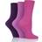 IOMI 6 Pairs Ladies FootNurse Diabetic Socks Pink/Purple