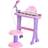 Homcom Kids Key Battery Keyboard with Stool and Microphone, Pink