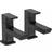 Bristan Cobalt Basin Taps Pair Pillar Mounted Matt black