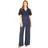 Yumi Lace Bodice Wrap Jumpsuit, Navy