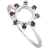 Gemondo Rainbow Sunburst Ring - Silver/Multicolour