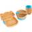 Llama Bamboo Suction Baby Feeding Set 4pc Blue