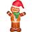 Homcom Inflatable Light Up Gingerbread Man 183cm, none