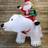 SnowTime 175Cm Santa On Polar Bear With Moving Head/12 Leds