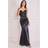 Goddiva Cowl Back Satin Maxi Dress Black