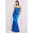 Goddiva Womens Satin Bandeau Maxi Dress Blue