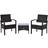 OutSunny 3PC Garden Rattan Bistro Set