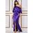 Goddiva Satin Drape Shoulder Wrap Maxi Dress