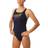 Speedo Womenss Printed Medalist Swimsuit in Navy Pink