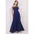 Goddiva Bridesmaids Chiffon Maxi Dress Navy