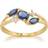 Gemondo Marquise light blue sapphire & diamond three stone ring in 9ct yellow gold