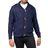 XRay Waffle Knitted Shawl Collar Cardigan - Navy