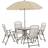 OutSunny 6-Piece 84B-688 Patio Dining Set, 1 Table incl. 4 Chairs