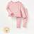 Shein Cozy Cub Newborn Baby Girl Lettuce Trim Ribbed Knit PJ Set
