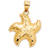 Finest Gold Satin Starfish Charm - Gold