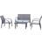 OutSunny 84B-369 Outdoor Lounge Set, 1 Table incl. 2 Chairs & 1 Sofas