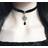 Crescent Moon Velvet Choker - Black/Silver