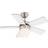 Globo Small Ceiling Fan with Lamp and Pull Chain Marva Matt Nickel 76 cm