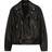 Palm Angels logo-print biker leather jacket men Cupro/Leather/Cotton Black