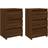 vidaXL Engineered Wood Brown Oak Bedside Table 35x40cm 2pcs