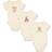 Touched By Nature Baby Organic Cotton Bodysuits 3-pack - Muffin