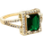 Jon Richard Cocktail Ring - Gold/Emerald/Transparent