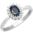 Jewelco London Classic Royal Cluster Ring - White Gold/Sapphire/Diamonds