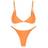 Zaful Padded Plain String Bikini Swimsuit - Dark Orange