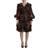 Dolce & Gabbana Brown Leopard Roses Silk Ruffled Gown Dress IT38