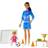 Barbie Soccer Coach Playset with Brunette Soccer Coach Doll, Student Doll and Accessories: Soccer Ball, Clipboard, Goal Net, Cones, Bench and More for Ages 3 and Up, Multi