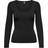 Only Lea Square Neck Rib Top - Black