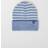 Polarn O. Pyret Kid's Striped Ribbed Beanie Hat - Blue