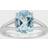 Macy's Alyson Layne Sterling Silver mm x mm Oval Gemstone Split Shank Solitaire Ring, Women's, Blue