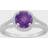 Celebration Gems Sterling Silver mm Round and 1/4 Carat T.W. Diamond Split Shank Ring, Women's, Purple