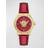 Versace 38mm Medusa Deco with Leather Strap, Red IP Yellow Gold