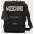 Moschino contrast logo shoulder bag men Cotton One Size Black