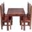 Cube Indian Sheesham Rich Honey Dining Set 80x120cm 5pcs