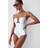 Karen Millen Metallic Cut Out Silver Trim Swimsuit